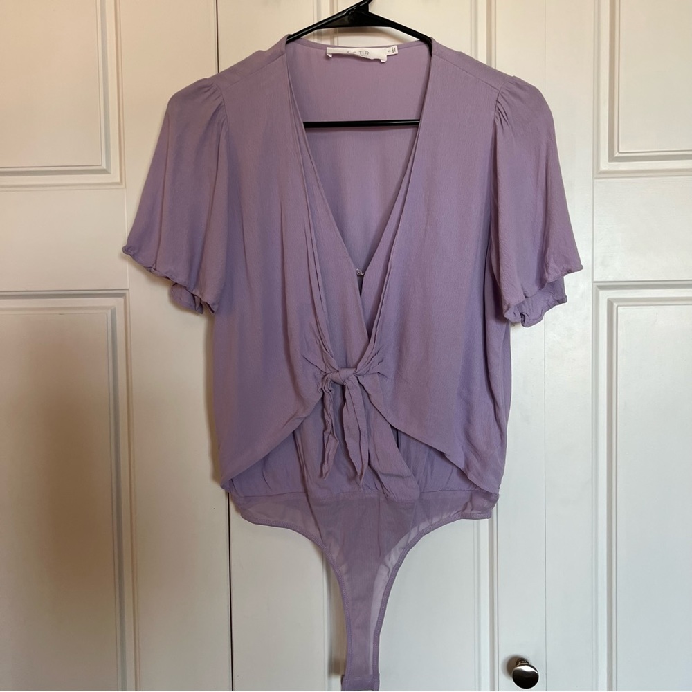 ASTR the Label purple bodysuit
